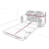 Kinder slaapbank set - logeermatras - sofa - 170 x 100 x 8 - slaapbank - mat groen - poesjes