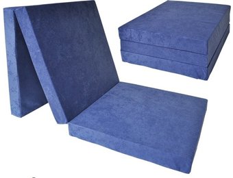 Kinder logeermatras - navy blauw - camping matras - reismatras - opvouwbaar matras - 120 x 60 x 6
