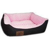 Hondenmand - S - kleine hond - 50 x 40 cm - roze minky dot - hondenbed
