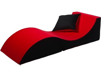 Relax fauteuil - 60 x 150 x 40 cm - zwart rood