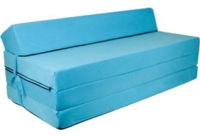 Opvouwbaar matras met hoofdkussen - Wasbare hoes - 200cm x 120cm x 10cm - Blauw