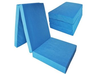 Logeermatras extra dik - blauw - camping matras - reismatras - opvouwbaar matras - 195 x 80 x 15