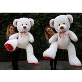 Grote witte knuffelbeer teddybeer met I Love You tekst geborduurd 160cm