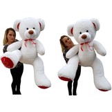 Grote witte knuffelbeer teddybeer met I Love You tekst geborduurd 160cm