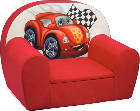 Luxe kinderstoel - kinderfauteuil - sofa - 60 x 45 - rood - cars