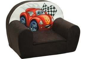 Luxe kinderstoel - kinderfauteuil - sofa - 60 x 45 - bruin - cars