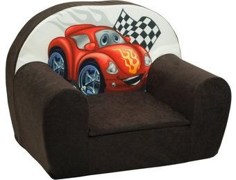 Luxe kinderstoel - kinderfauteuil - sofa - 60 x 45 - bruin - cars