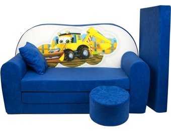 Kinder slaapbank set - logeermatras - sofa - 170 x 100 x 8 - slaapbank - donker blauw - graafmachine