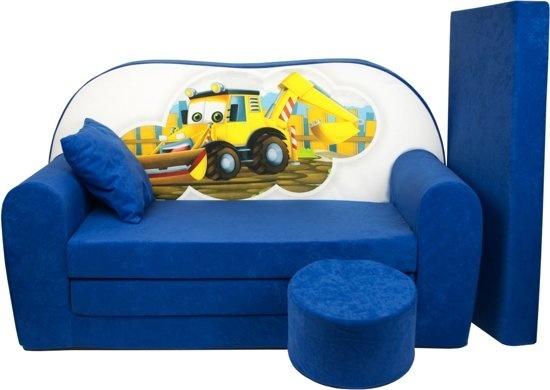 Kinder slaapbank set - logeermatras - sofa - 170 x 100 x 8 - slaapbank - donker blauw - graafmachine