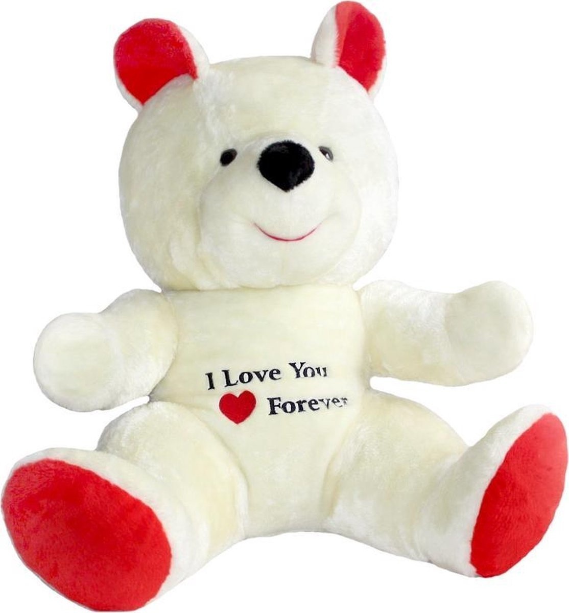 Grote knuffelbeer wit rood I love you 120 cm I Love You