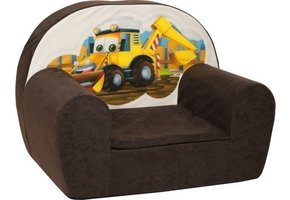 Luxe kinderstoel - kinderfauteuil - sofa - 60 x 45 - bruin - graafmachine