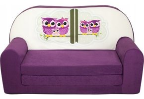 Kinder slaapbank - sofa - violet - logeermatras - 85 x 60 - uil