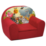 Luxe kinderstoel - kinderfauteuil - sofa - 60 x 45 - rood - Madagaskar