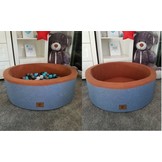 Ballenbak - stevige ballenbad - 90 x 30 cm - 200 ballen - wit, grijs, zwart en lichtblauw