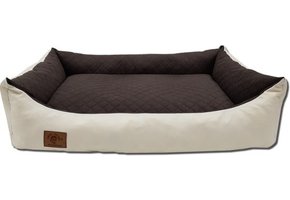 Hondenmand - 100 x 70 cm - wasbare hoes - waterdicht - hondenbed - kussen - beige / bruin