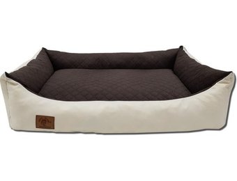 Hondenmand - 100 x 70 cm - wasbare hoes - waterdicht - hondenbed - kussen - beige / bruin