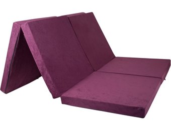 Opvouwbaar 2 persoons matras - Wasbare hoes - 195cm x 120cm x 7cm - Violet
