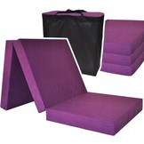 Logeermatras extra dik - violet - camping matras - reismatras - opvouwbaar matras - 195 x 80 x 15