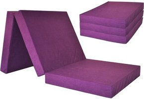 Logeermatras - violet - camping matras - reismatras - opvouwbaar matras - 195 x 60 x 10