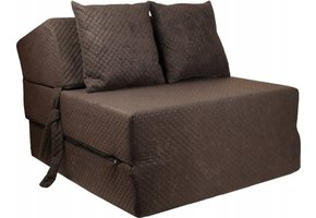 Luxe logeermatras - bruin - camping matras - reismatras - opvouwbaar matras - 200 x 70 x 15 - met kussens