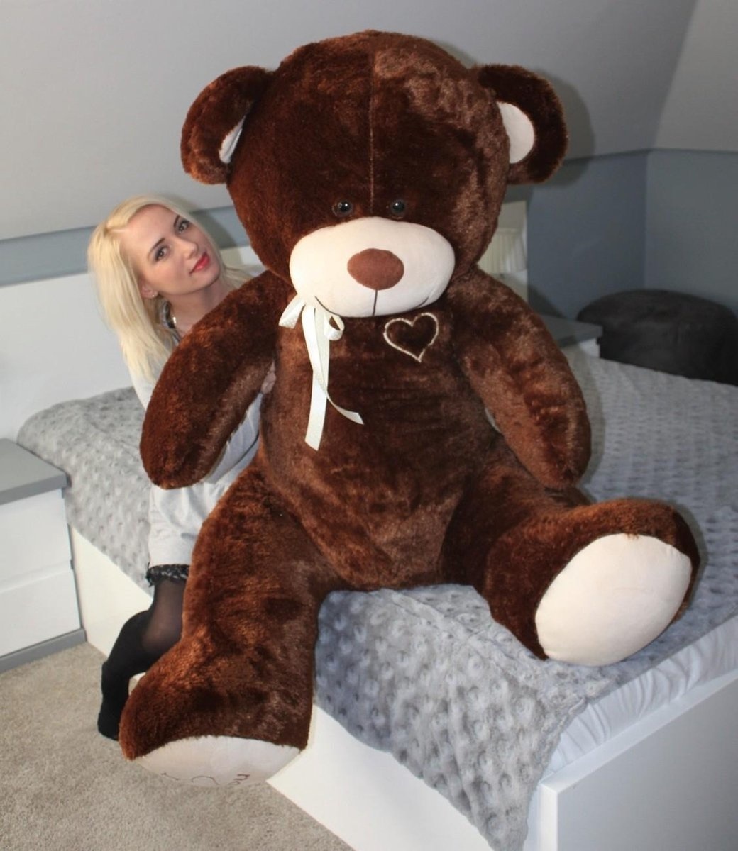 Grote knuffelbeer - I love you - Zacht - Bruin