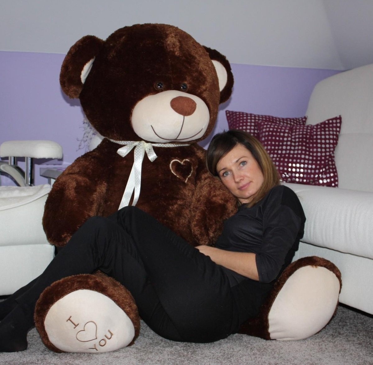 Grote knuffelbeer - I love you - Zacht - Bruin