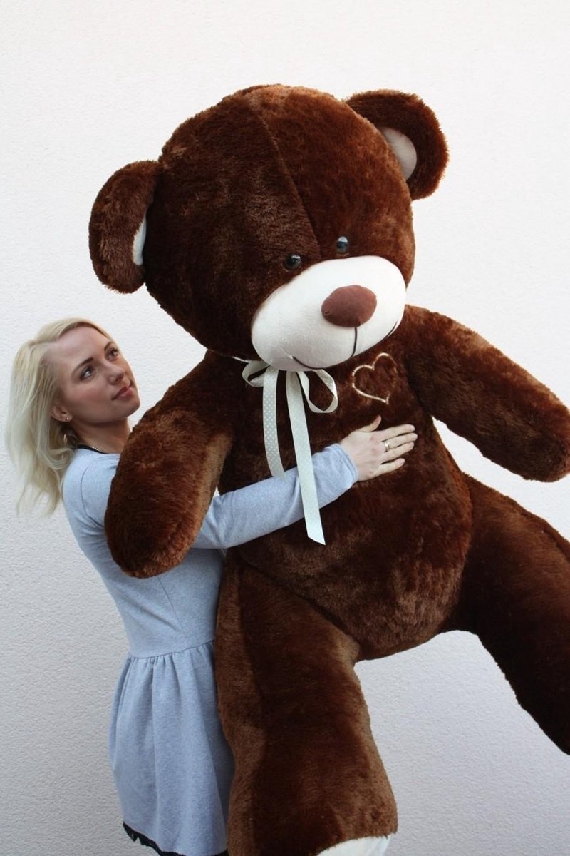 Grote knuffelbeer - I love you - Zacht - Bruin