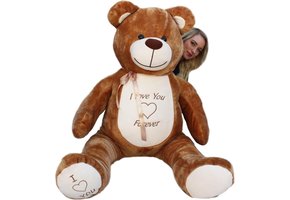 Grote knuffelbeer - I love you - Zacht - Bruin
