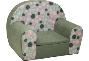 Luxe kinderstoel - kinderfauteuil - sofa - 60 x 45 - grijs - kitty
