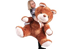 Grote knuffelbeer - I love you - Zacht - Bruin
