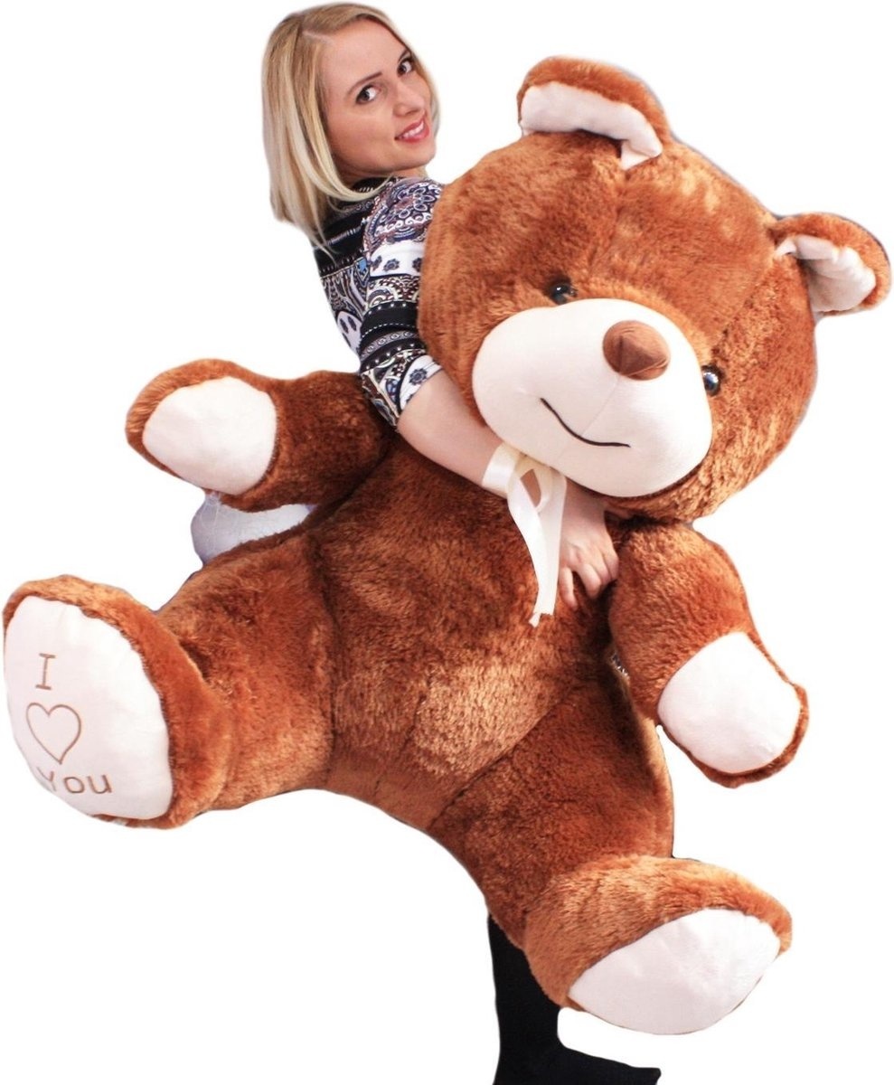 Grote knuffelbeer - I love you - Zacht - Bruin