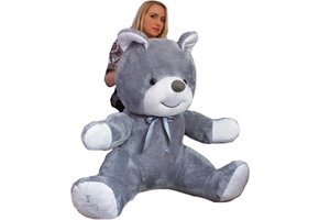 Grote knuffelbeer - I love you - Zacht - Grijs