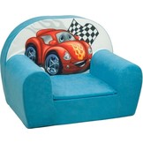 Luxe kinderstoel - kinderfauteuil - sofa - 60 x 45 - blauw - cars