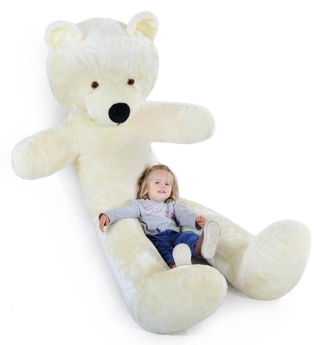 Grote knuffelbeer 2 meter wit 205 cm XXL