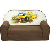 Kinder slaapbank - sofa - bruin - logeermatras - 85 x 60 - graafmachine