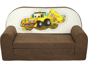 Kinder slaapbank - sofa - bruin - logeermatras - 85 x 60 - graafmachine
