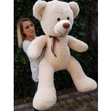 Grote knuffelbeer - I love you - Zacht - Crème