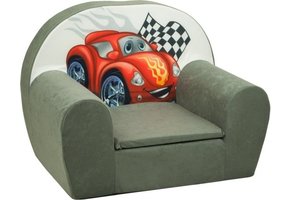 Luxe kinderstoel - kinderfauteuil - sofa - 60 x 45 - grijs - cars
