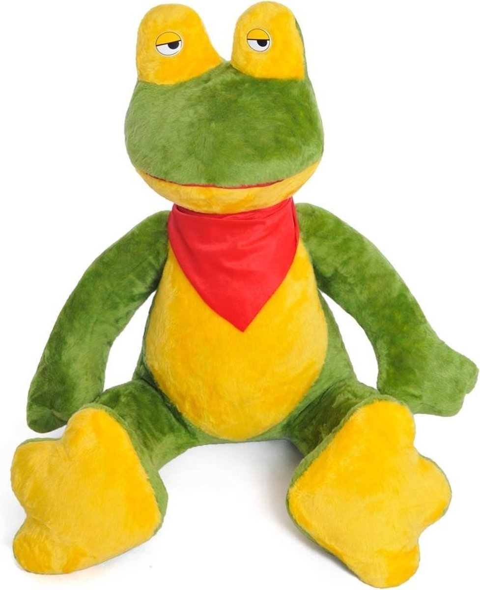 Grote knuffel kikker groen geel 125 cm XL