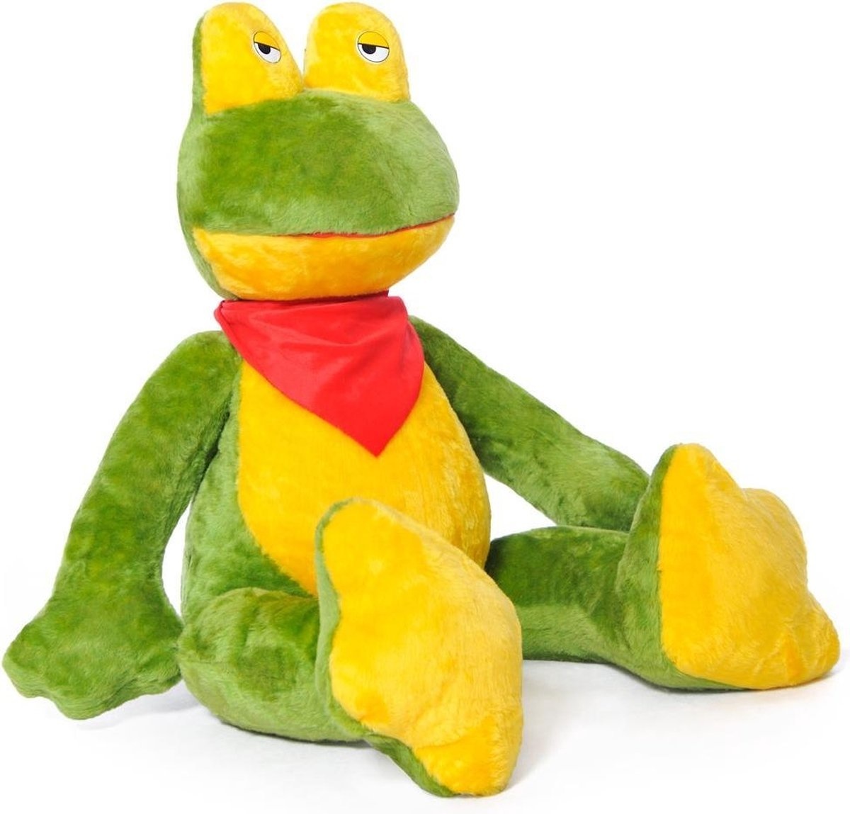 Grote knuffel kikker groen geel 125 cm XL