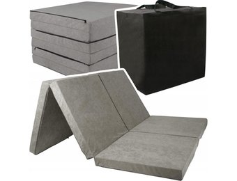 Opvouwbaar 2 persoons matras - Wasbare hoes - 195cm x 120cm x 7cm - Grijs