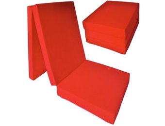Logeermatras extra dik - rood - camping matras - reismatras - opvouwbaar matras - 195 x 70 x 15