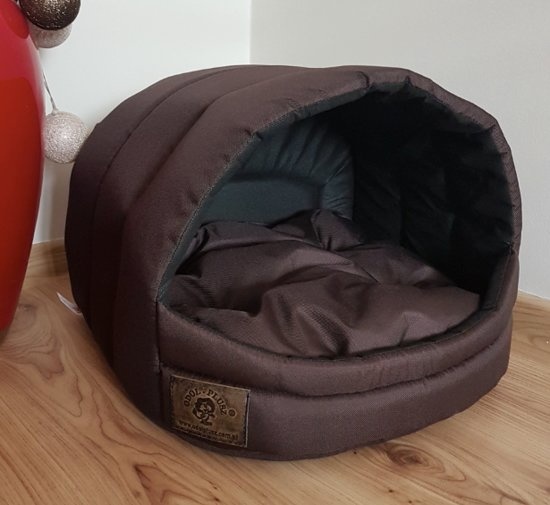 Hondenmand - kleine hond - box - hondemand - 45 x 49 x 36 cm - bruin - hondenbed - hondebed