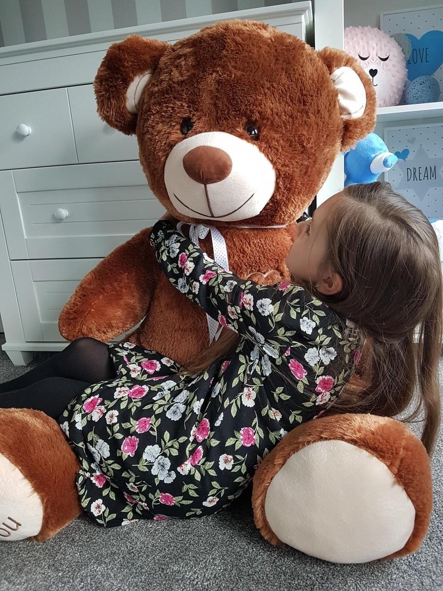 Grote knuffelbeer - I love you - Zacht - Bruin