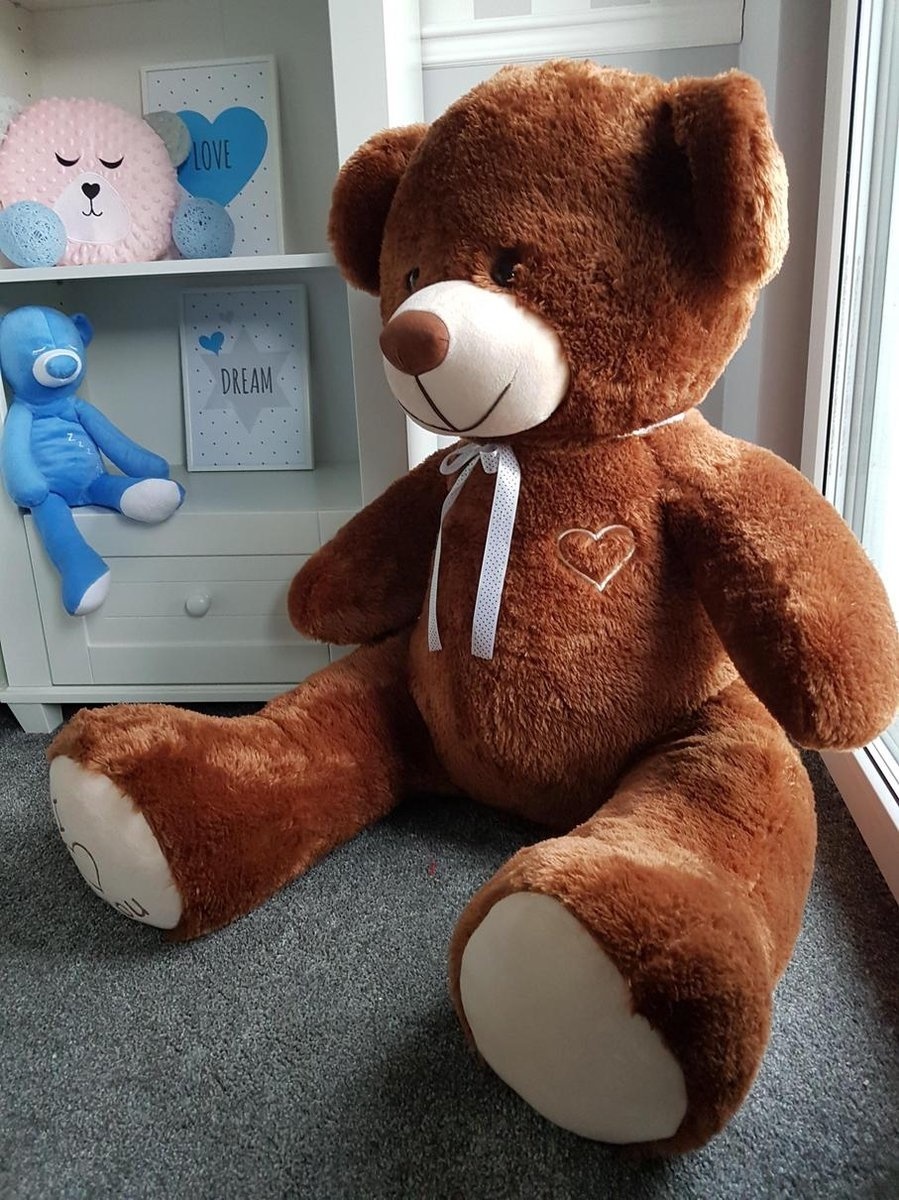 Grote knuffelbeer - I love you - Zacht - Bruin