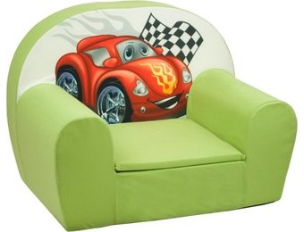 Luxe kinderstoel - zetel - sofa - 60 x 45 - groen cars