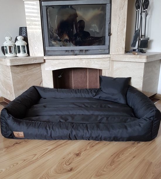 Hondenmand zwart 90x60 cm - wasbaar hondenkussen - waterdicht hondenbed