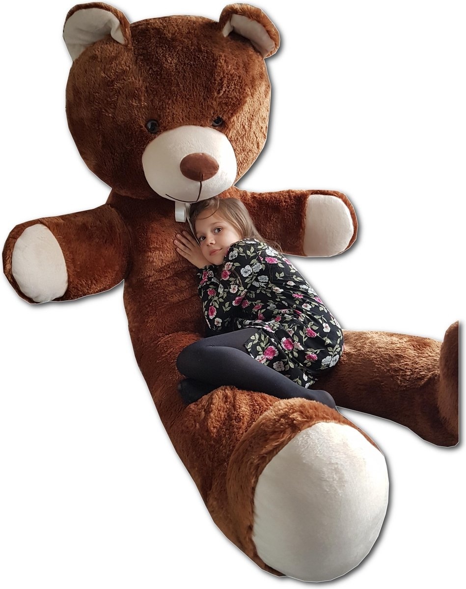 Grote knuffelbeer 2 meter bruin 205 cm XXL