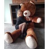 Grote knuffelbeer 2 meter bruin 205 cm XXL