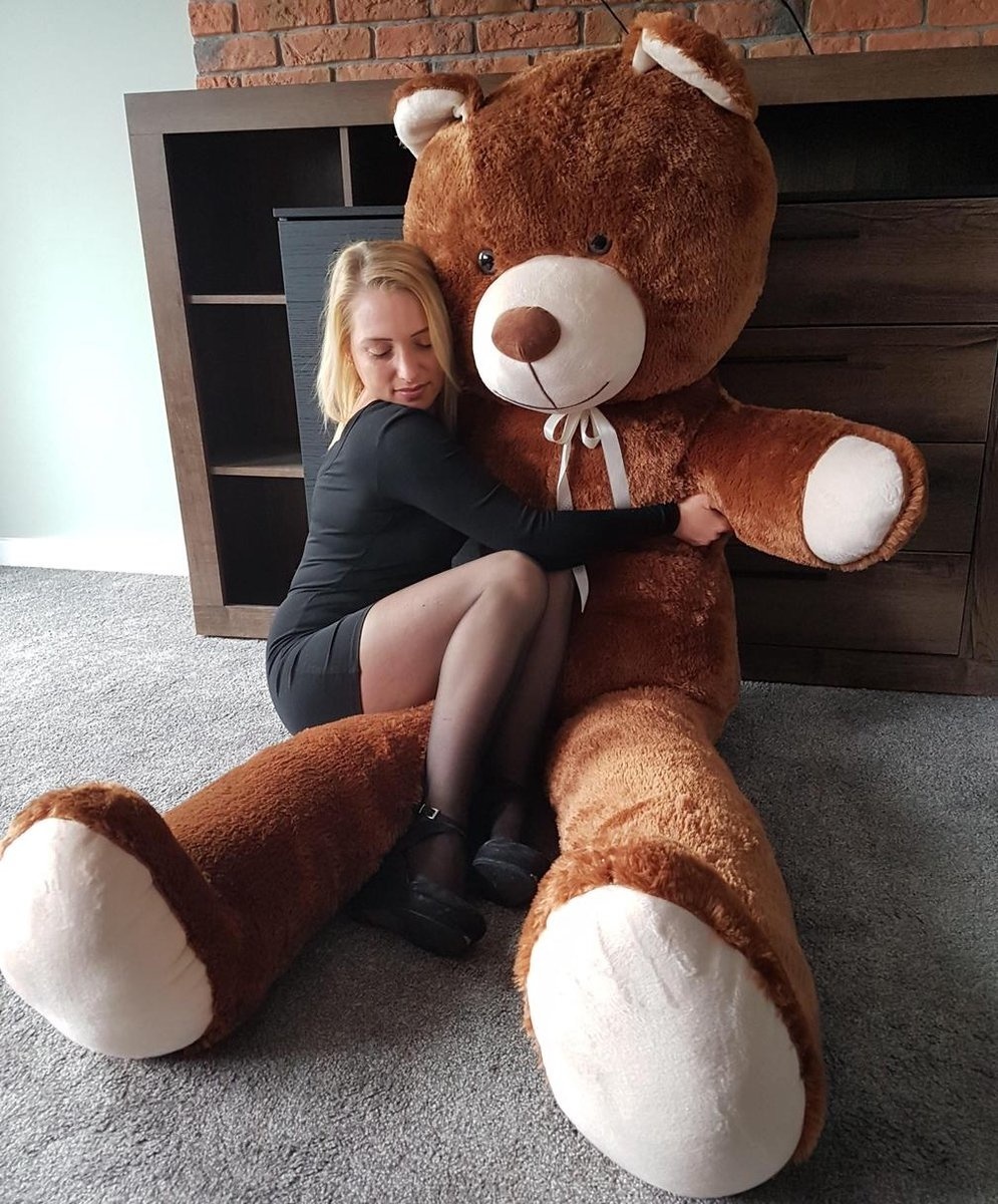 Grote knuffelbeer 2 meter bruin 205 cm XXL
